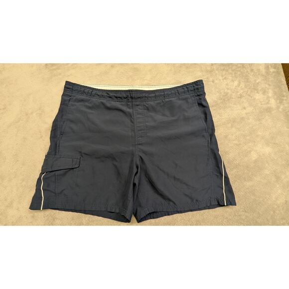 Nike Swim Trunks Navy Blue Mens Large Lining Draw String Cargo Pockets - Picture 3 of 7